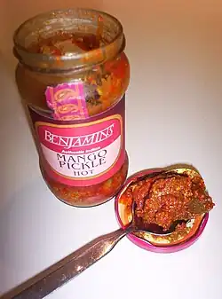 Indian spicy mango pickle