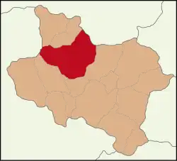 Map showing Akhisar District in Manisa Province