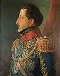Emperor Pedro I, the founder and first Grand Master of the Order, wearing the collar and the insignia of the Imperial Order of the Rose and other orders and decorations