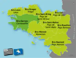 Cornouaille's location within Brittany