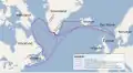Probable route of Viking explorers.