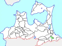 Location of Fukuchi in Aomori Prefecture