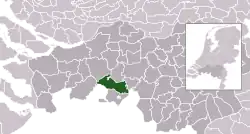 Highlighted position of Alphen-Chaam in a municipal map of North Brabant