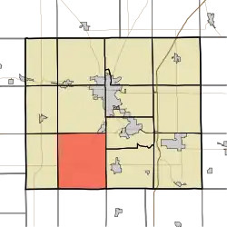 Location of Liberty Township in Grant County