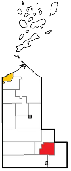 Location of Peeksville, within Ashland County, Wisconsin