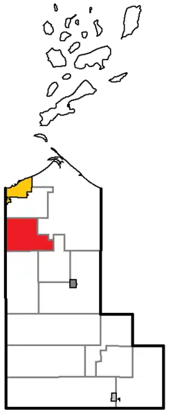 Location of White River, within Ashland County, Wisconsin