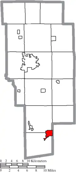 Location in Ashland County, Ohio