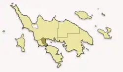 Location of Culebra barrio-pueblo within the municipality of Culebra highlighted