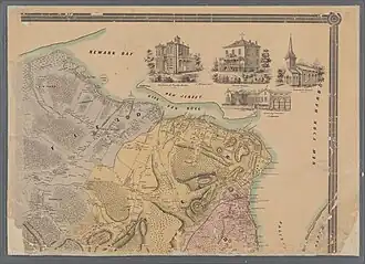 Map of Staten Island from 1853. Includes Elliottville and surrounding neighborhoods.