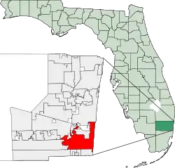 Location of Hollywood in Florida