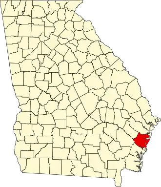 Map of Georgia highlighting McIntosh County