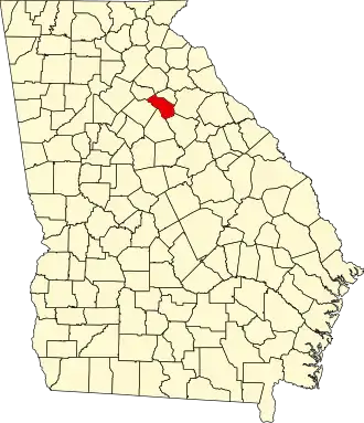 Map of Georgia highlighting Oconee County
