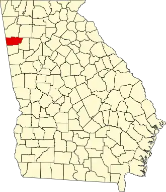 Map of Georgia highlighting Polk County