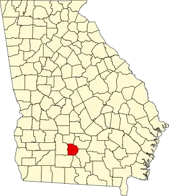 Map of Georgia highlighting Tift County