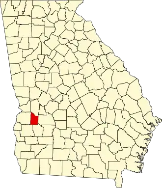 Map of Georgia highlighting Webster County
