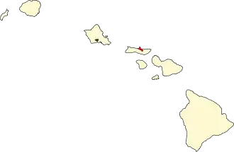 Map of Hawaii highlighting Kalawao County