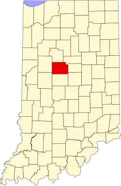 Map of Indiana highlighting Clinton County