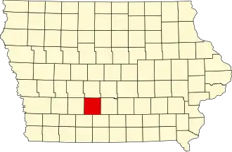 Map of Iowa highlighting Madison County