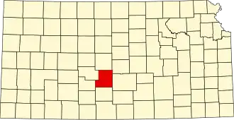 Map of Kansas highlighting Stafford County