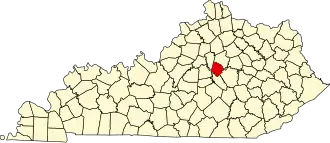 Map of Kentucky highlighting Jessamine County
