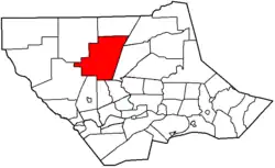 Map of Lycoming County, Pennsylvania highlighting Cogan House Township