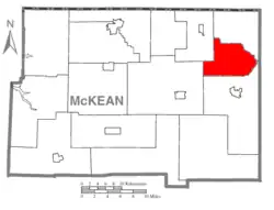 Location in McKean County