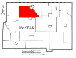 Location in McKean County