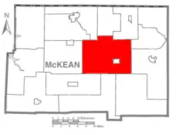 Location in McKean County