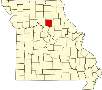 Map of Missouri highlighting Randolph County