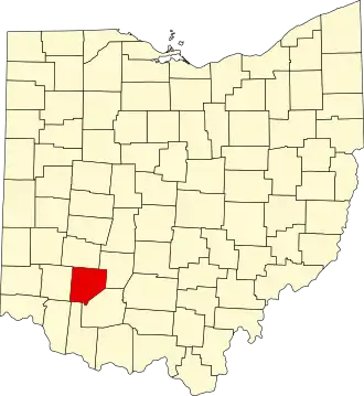 Map of Ohio highlighting Clinton County