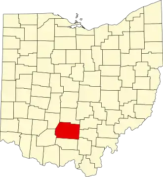 Map of Ohio highlighting Ross County