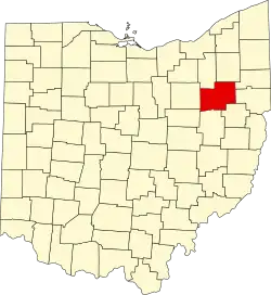 Map of Ohio highlighting Stark County