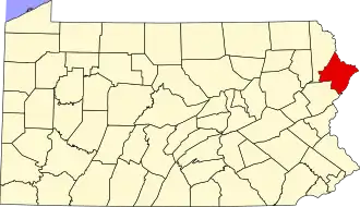 Map of Pennsylvania highlighting Pike County