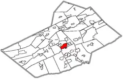 Location of Pottsville in Schuylkill County, Pennsylvania