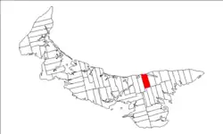Map of Prince Edward Island highlighting Lot 39