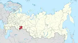 Location of Chelyabinsk Oblast