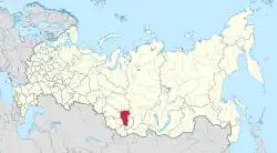 Location of Kemerovo Oblast — Kuzbass