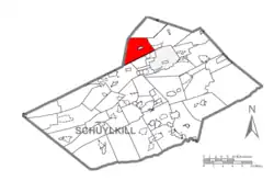 Map of Schuylkill County, Pennsylvania Highlighting Union Township