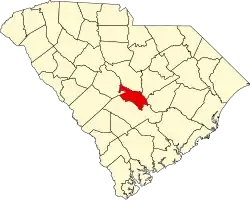 Map of South Carolina highlighting Calhoun County