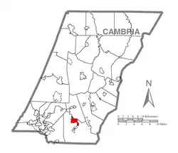 Location within Cambria County