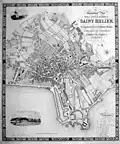 Map of St Helier 1834 showing Mount Bingham (labelled South Hill) at the bottom