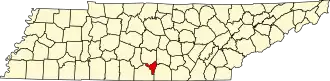 Map of Tennessee highlighting Moore County