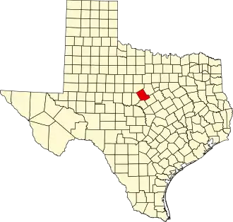 State map highlighting Comanche County