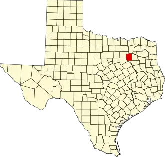 State map highlighting Kaufman County