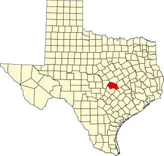 State map highlighting Williamson County