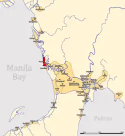 Location of Tondo (colored red) in 1570.