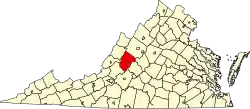 Map of Virginia highlighting Rockbridge County