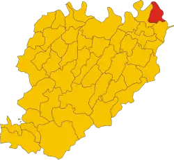 Castelvetro within the Province of Piacenza