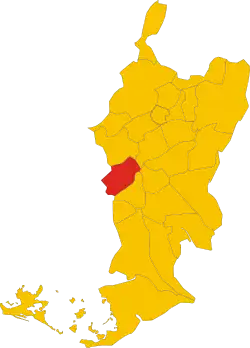 Location of the municipality of Villesse in the former province of Gorizia