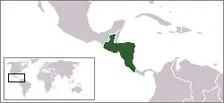 Location of The Confederation of Central America